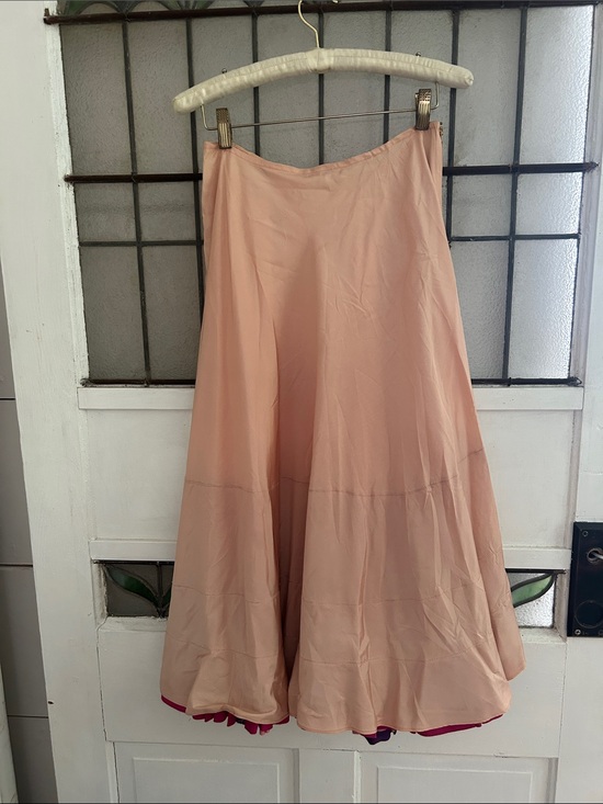 Vintage Dresses & Skirts - Vintage satin Women's Peach A-Line Skirt